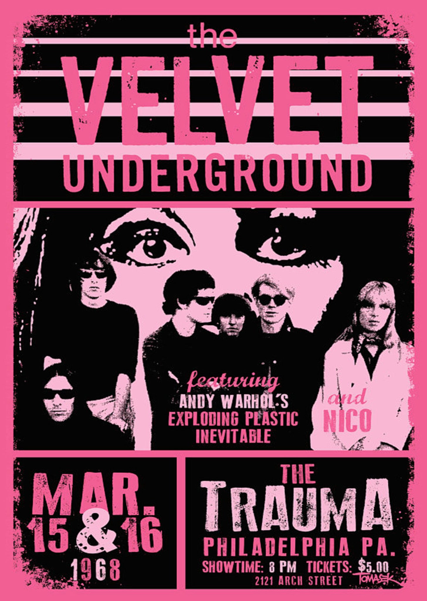 The Velvet Underground - Philadelphia 1968 - A4 Mini Print/Poster