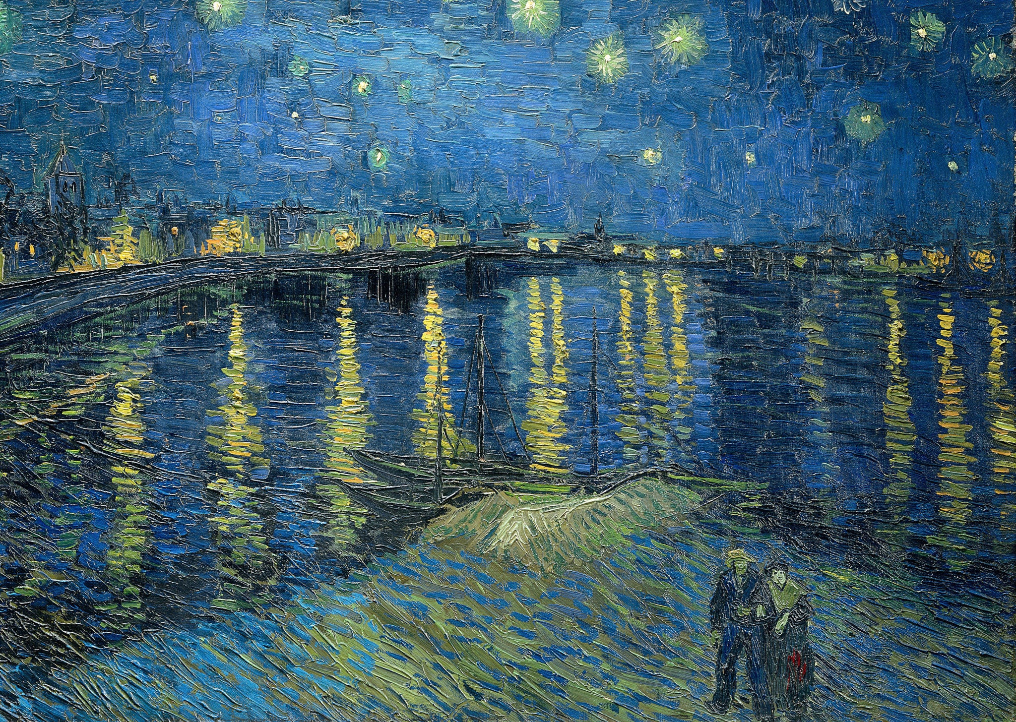 Vincent Van Gogh - Starry Night Over the Rhone - A4 Mini Print/Poster