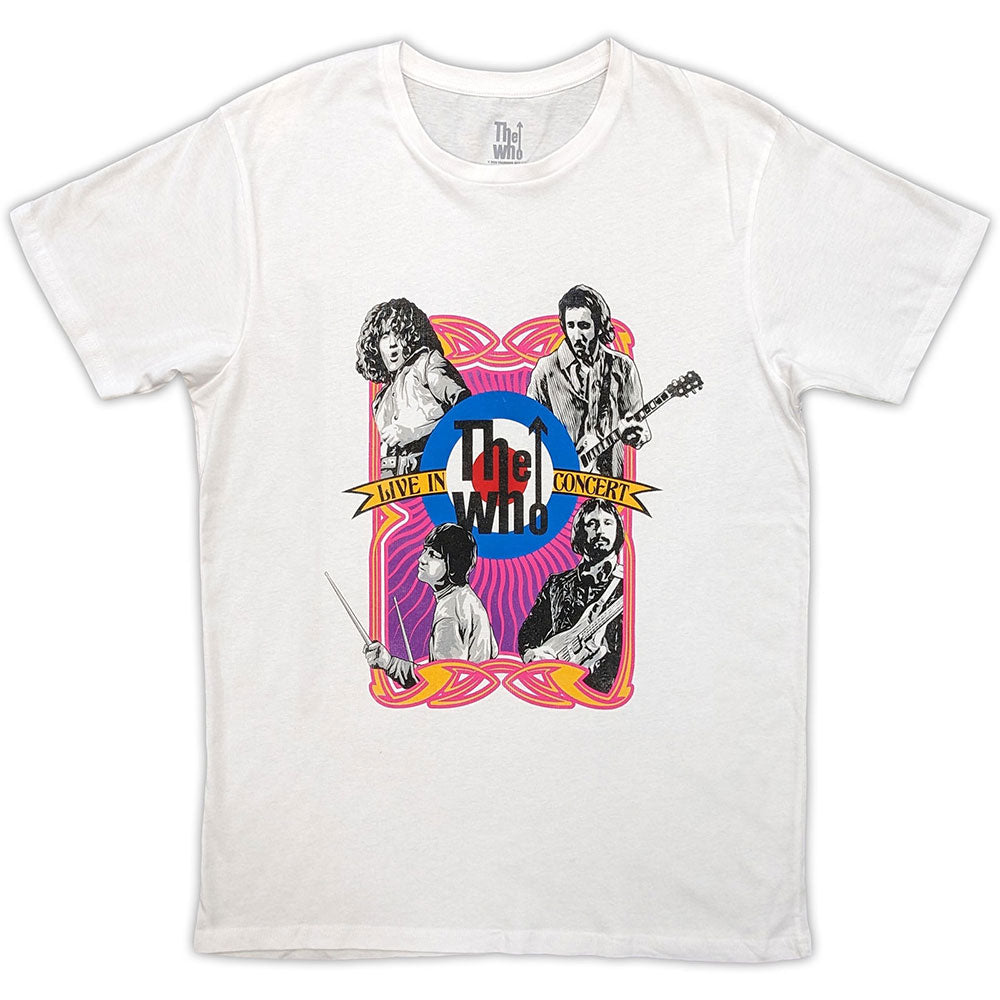 The Who Unisex T-Shirt: In Concert Target Logo (White)