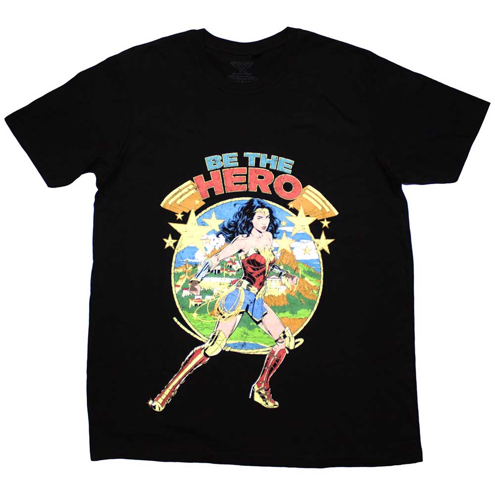 DC Comics Unisex T-Shirt: Wonder Woman Be The Hero (Black)