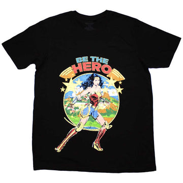 DC Comics Unisex T-Shirt: Wonder Woman Be The Hero (Black)