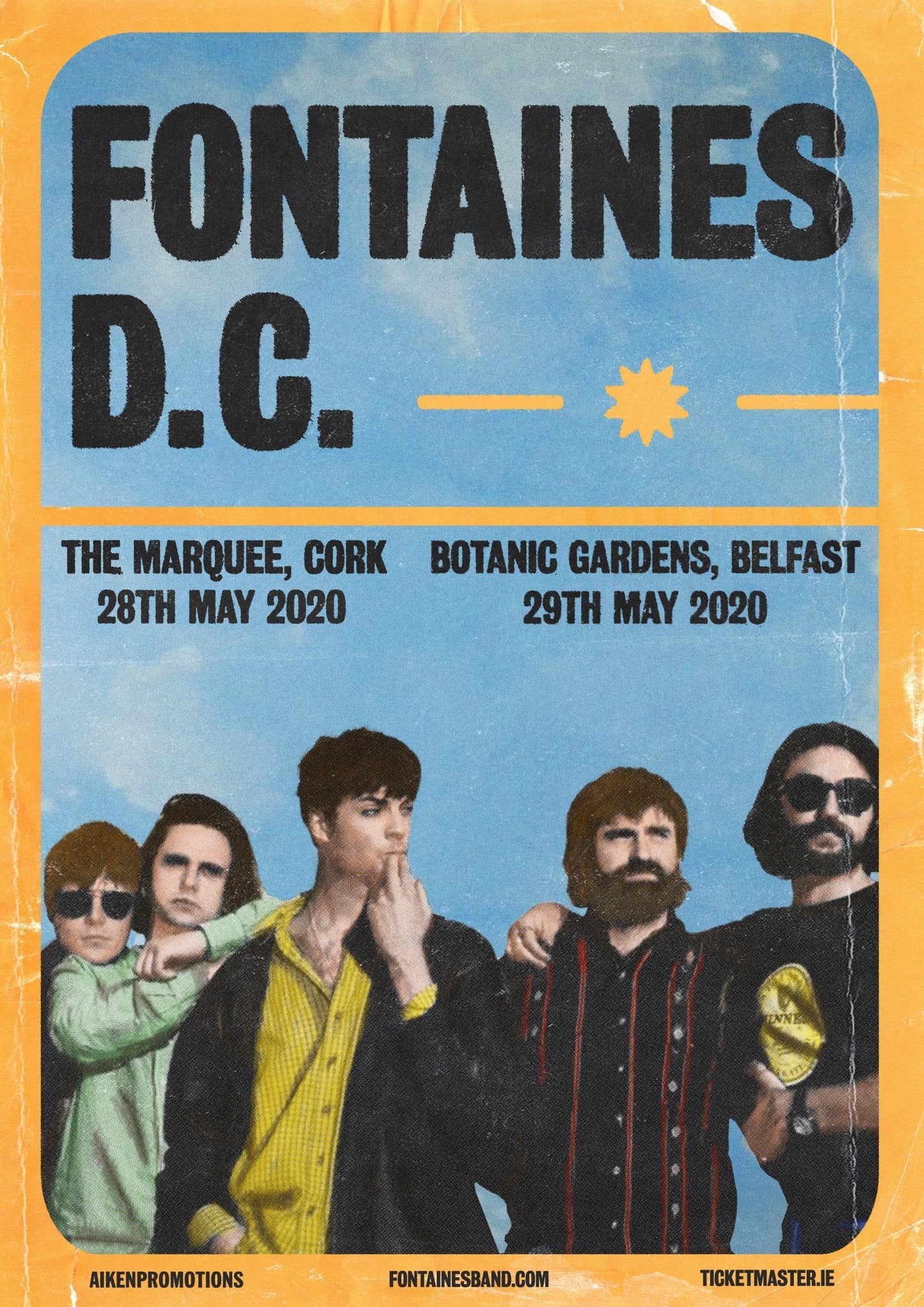 Fontaines D.C. - The Marquee, Cork - Botanic Gardens, Belfast - May 2020 - Mini Poster